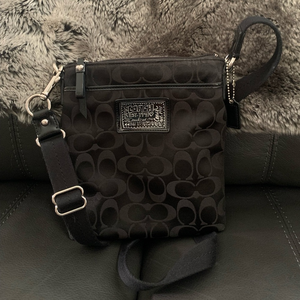 Coach canvas cross body purse/small satchel